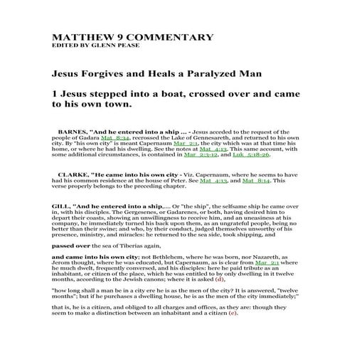 Matthew 9 commentary