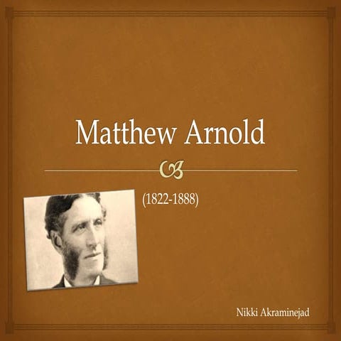 Matthew Arnold's Biography and Analysis of his Dover Beach