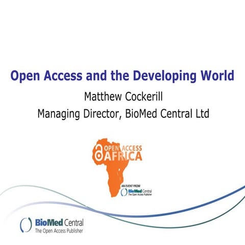 Opening remarks: Open access and the developing world 
