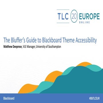 The Bluffer’s Guide to Blackboard Theme Accessibility