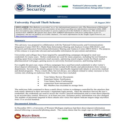 University Payroll Theft Scheme
