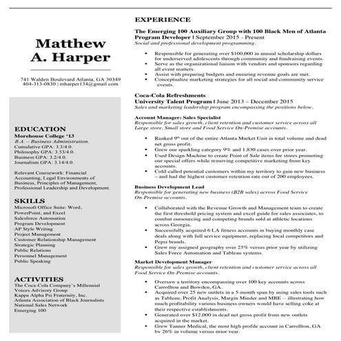 Matthew Harper resume