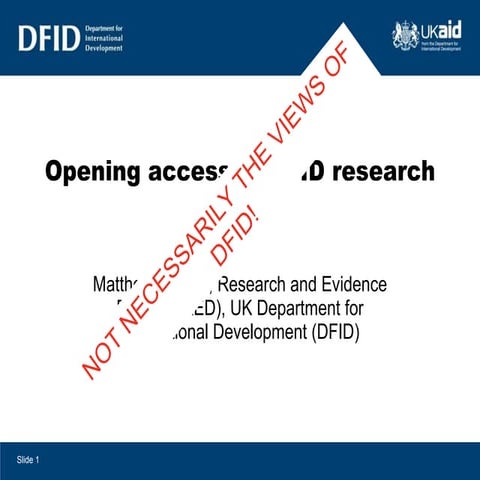 Opening access to DFID research