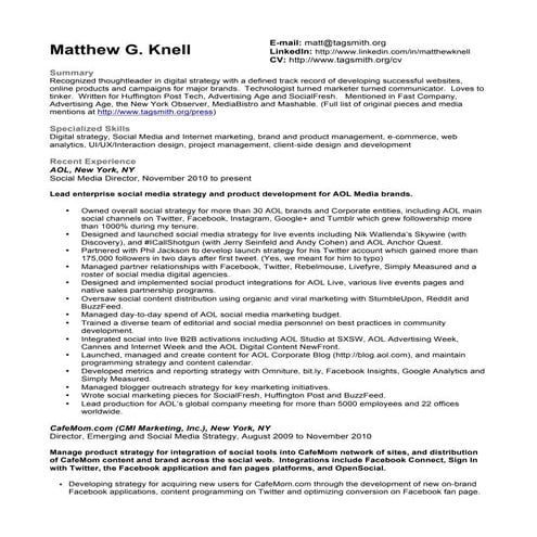 Matthew Knell Resume