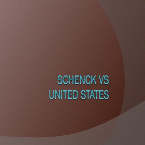 Schench v US