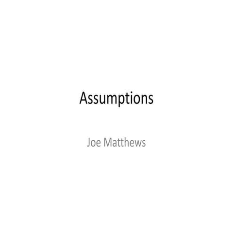 Joseph Matthews assumptions librarians make