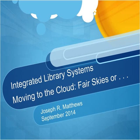 Sept 24 NISO Virtual Conference: Library Data in the Cloud