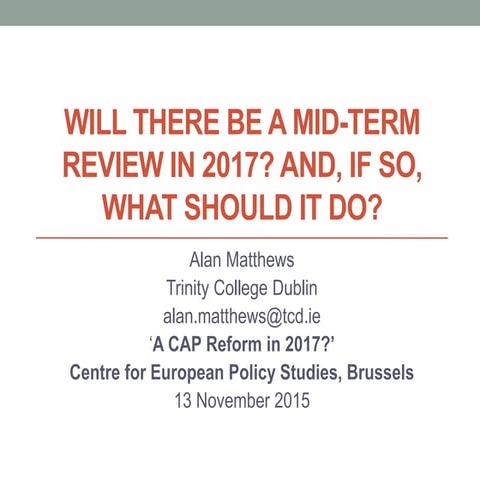 Matthews will there be a mtr in 2017 ceps nov 2015