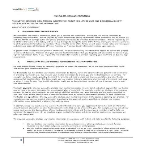 Privacy Policy Mattison Podiatry Group