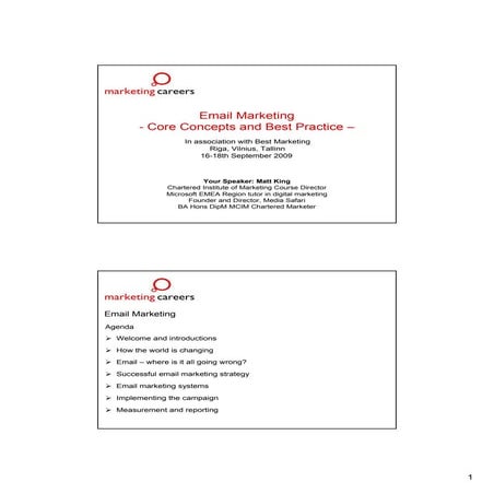 Matt King Email Marketing   Core Concepts And Best Practice (Sept09)