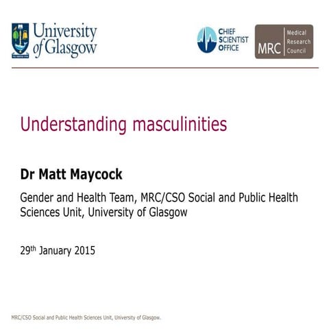 Matt maycock understanding masculinity 27th jan 2014
