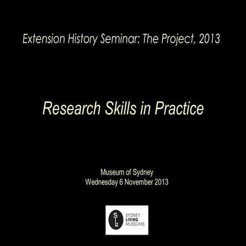 Research Skills in Practice - Matthew Stephens