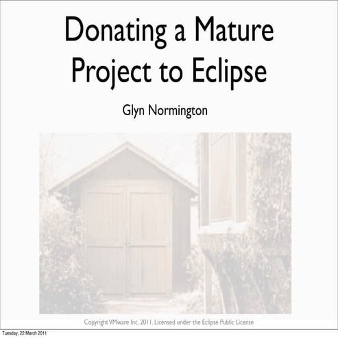Donating a mature project to Eclipse