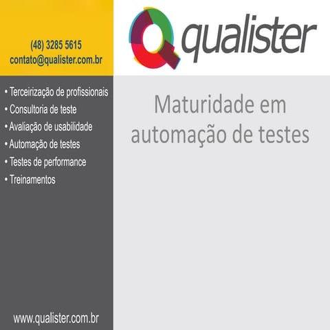 Maturidade em automação de testes