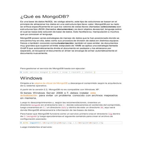 Manual de instalacion de Mongo db | PDF
