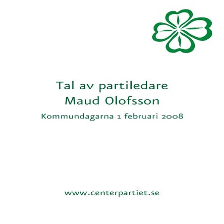 Maud Olofsson Tal Kommundagarna 2008
