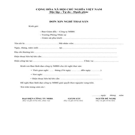 Mau don nghi thai san