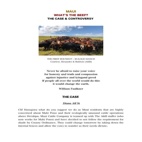 Maui - Mahi Pono - Alexander and Baldwin - Beef Quality Assurance - Global An...