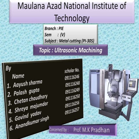 Ultrasonic Machining