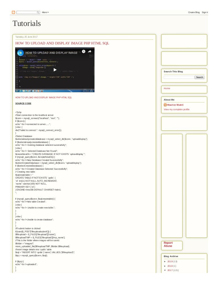 HOW TO UPLOAD AND DISPLAY IMAGE PHP HTML SQL 