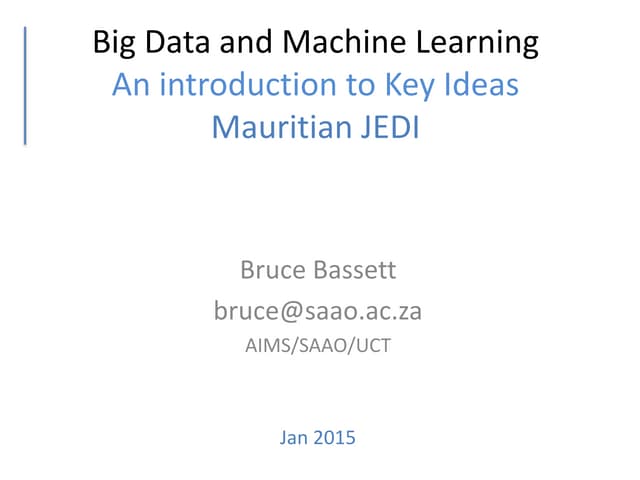 Mauritius Big Data and Machine Learning JEDI workshop