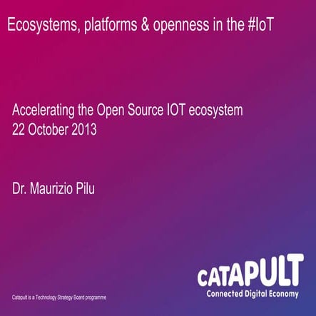 Ecosystems, Platforms and Interoperability in IoT - 22/11/2013