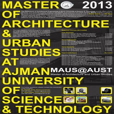 Master of Architecture & Urban Studies at Ajman University of Science & Techn...