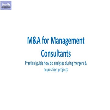 M&A for Management Consultants & Business Analysts