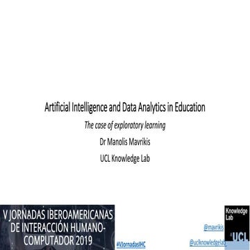 Artificial Intelligence and Data Analytics in Education: the case of explorat...