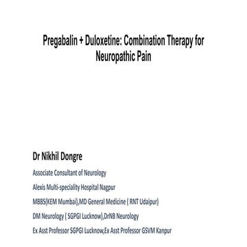 Management of neuropathic pain in combination | PPTX