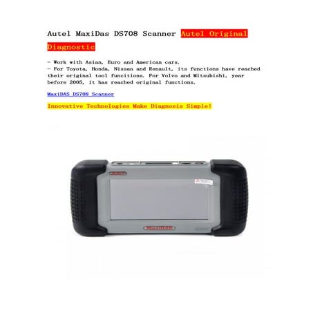 Maxidas DS708 Scanner