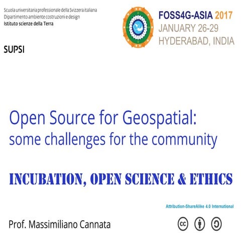 Massimiliano Cannata keynote @ FOSS4G-ASIA 2017