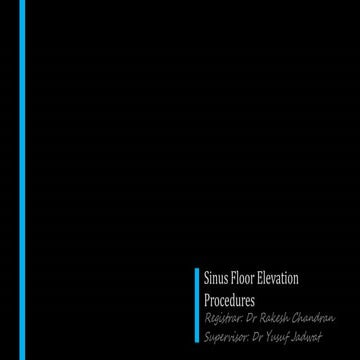 Maxillary sinus floor elevation