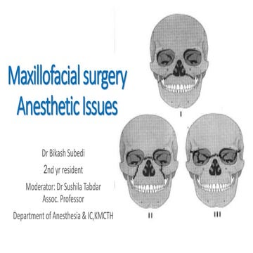 Maxillofacial surgery and anesthetic issues