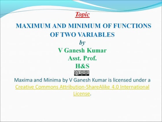 Maxima and minima