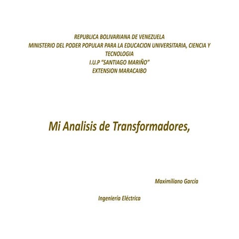 transformadores, refrijeracion conexiones y analisis