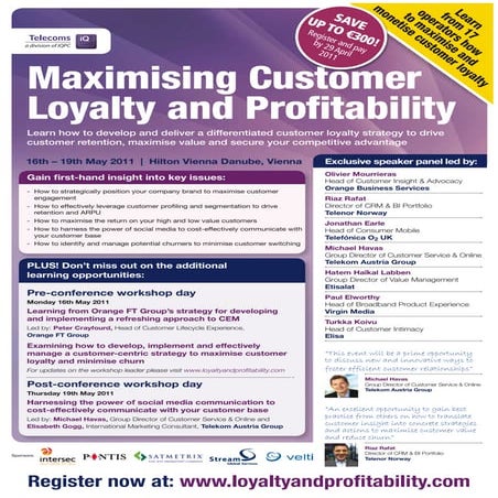 Maximising Customer Loyalty & Profitability Final Programme