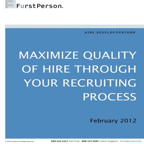 Maximize Quality of Hire through Recruiting