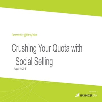 Crushing Your Quota with Social Selling 