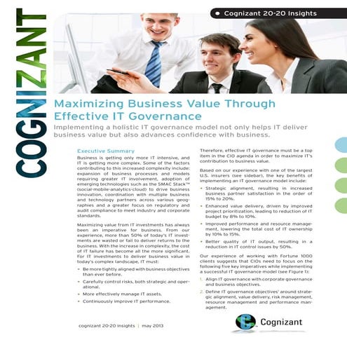 Maximizing Business Value Through Effective IT Governance