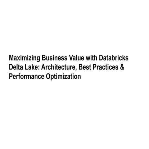 Intro to databricks delta lake | PDF