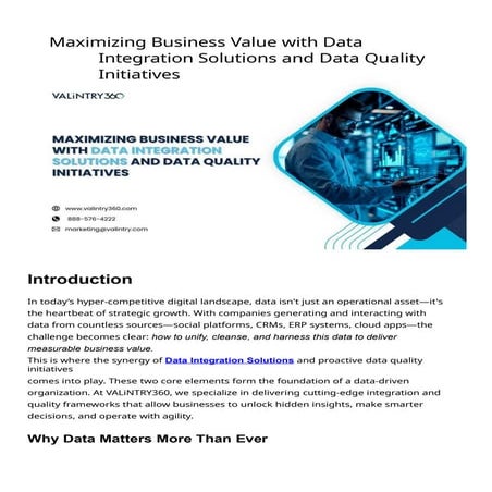 Maximizing Business Value with Data Integration and Quality Initiatives ...