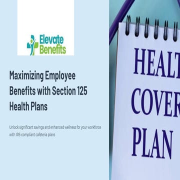 Section 125 Cafeteria Plans: Key Benefits & Rules | PDF