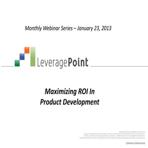 Maximizing ROI In Product Development