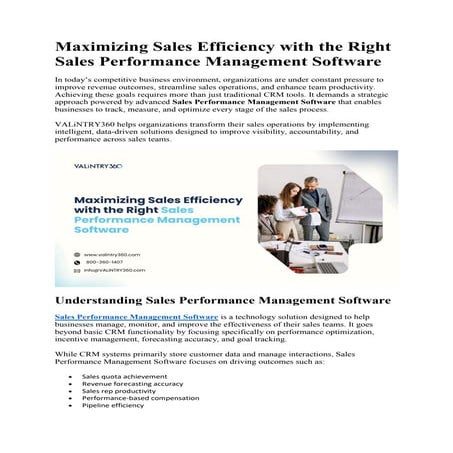 Maximizing Sales Efficiency with the Right Sales Performance Management ...