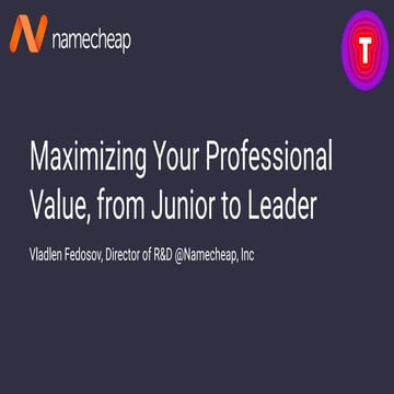 Maximizing your professional value, from junior to leader