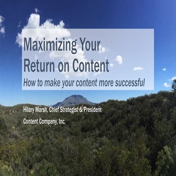 Maximizing your return on content - higher ed edition