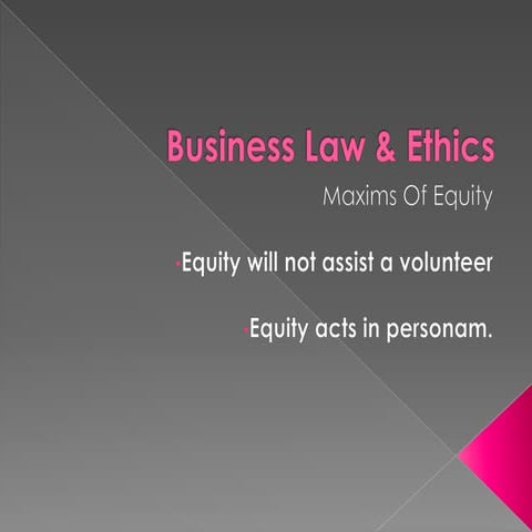 Maxims of equity