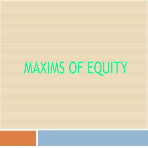Maxims of equity