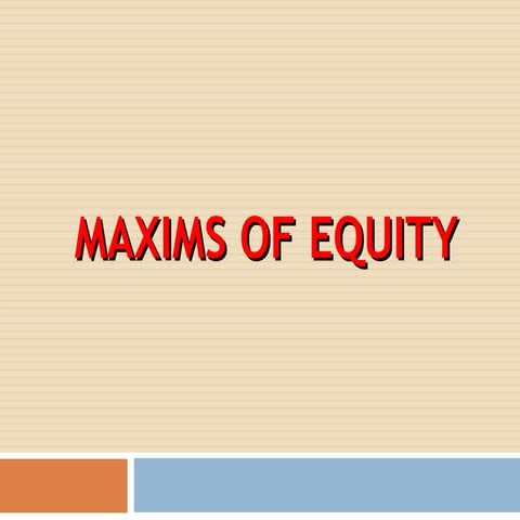 Maxims of equity